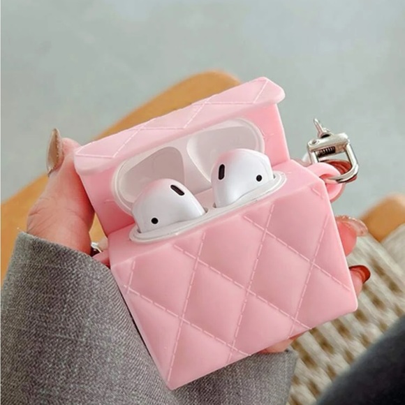 Pink Handbag AirPods Pro Case with Faux Pearl Handstrap - Picture 4 of 4